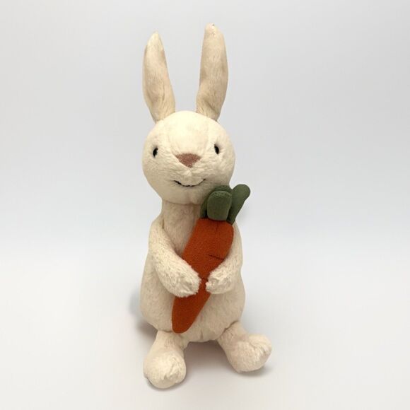 Jellycat Bobbi Bunny with Carrot Plush Easter Stuffed White Rabbit 9" Retired - Picture 1 of 10